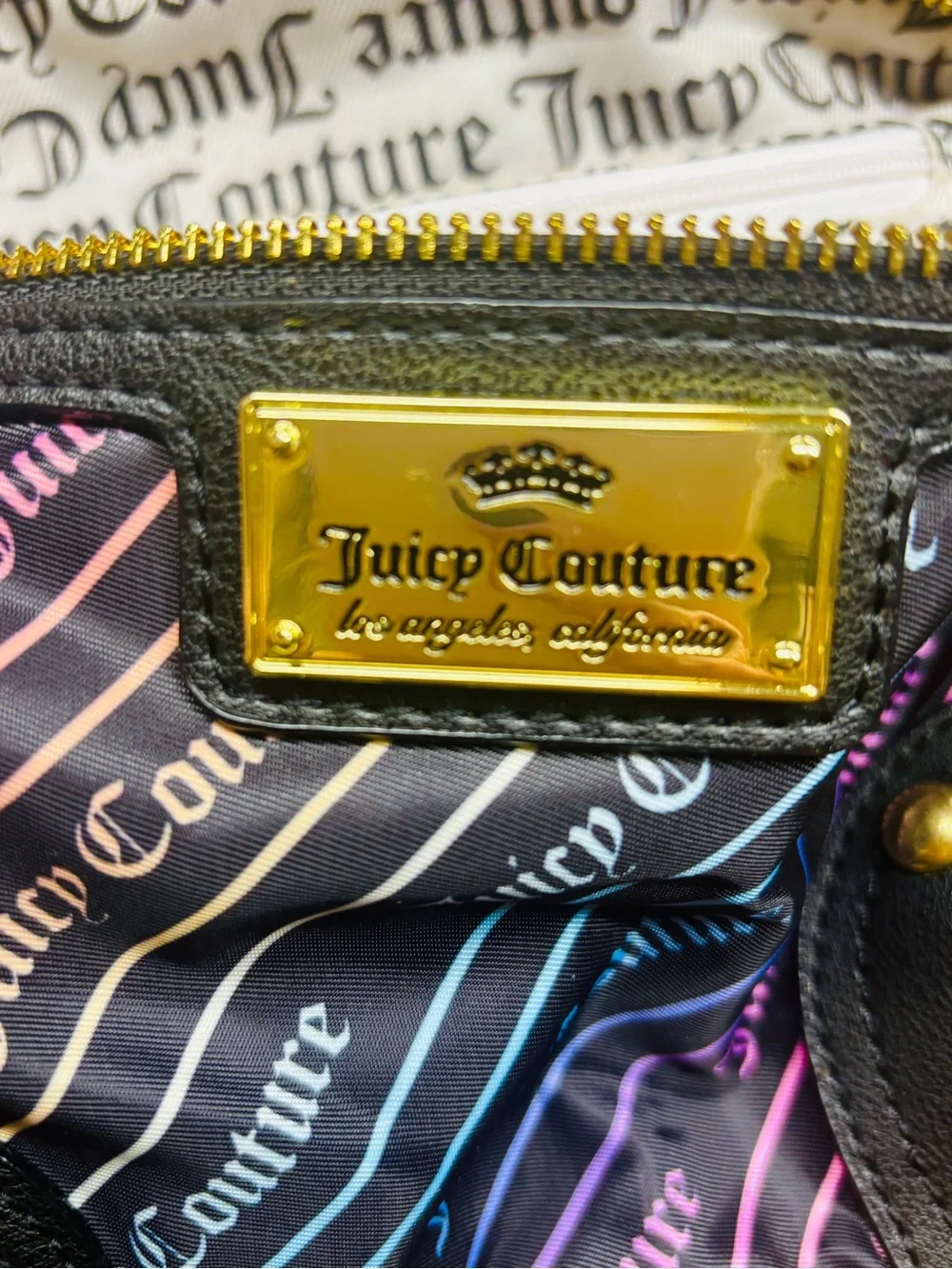 Juicy Couture Black Rainbow Logo Crossbody Bag